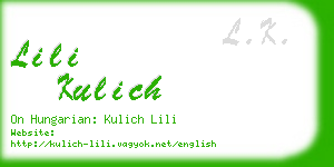 lili kulich business card